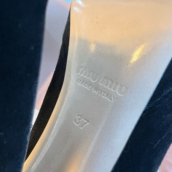 Miu Miu Black Suede Designer Shoes - Picture 5 of 5